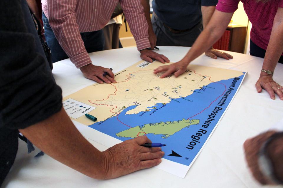 Hands on Mount Arrowsmith Biosphere Reserve Map