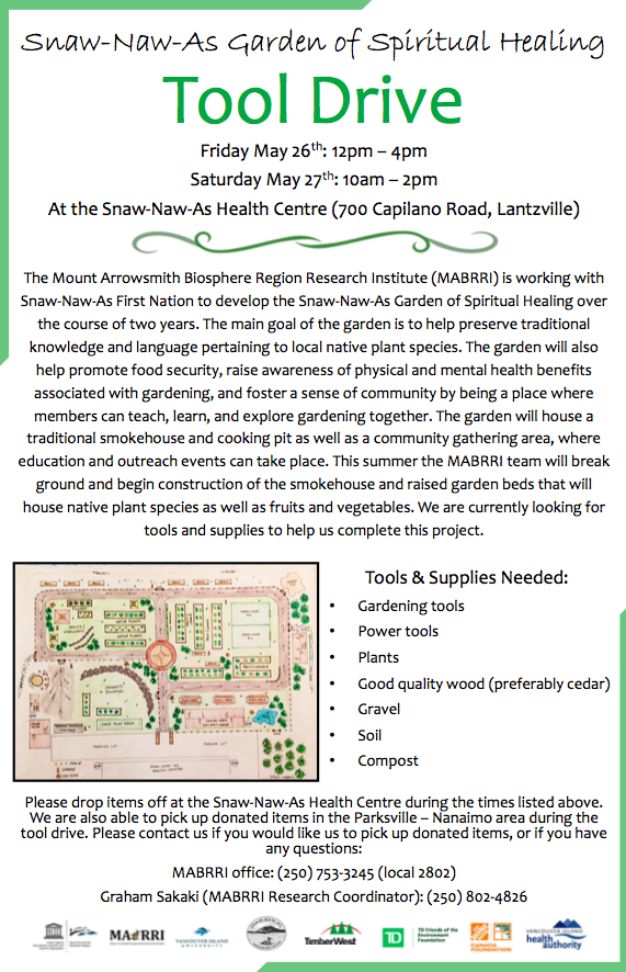 Snaw-Naw-As First Nation Garden of Spiritual Healing Tool Drive