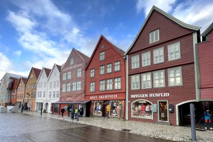Street view of town in Norway 